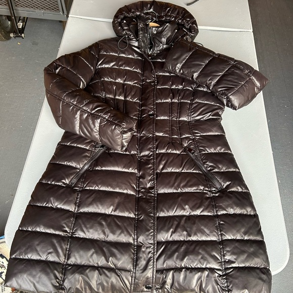 Guess Women's Glossy Black Long Puffer Coat - Picture 1 of 11
